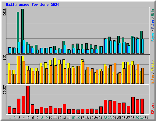 Daily usage for June 2024