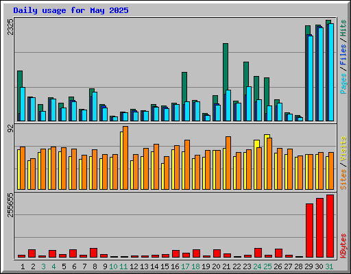Daily usage for May 2025