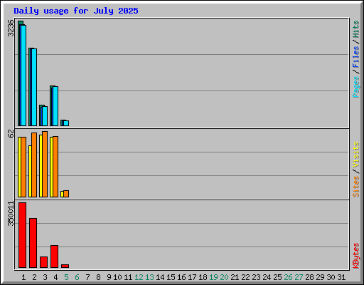 Daily usage for July 2025