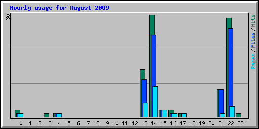 Hourly usage for August 2009