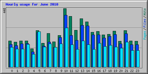 Hourly usage for June 2010