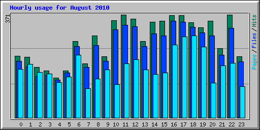 Hourly usage for August 2010