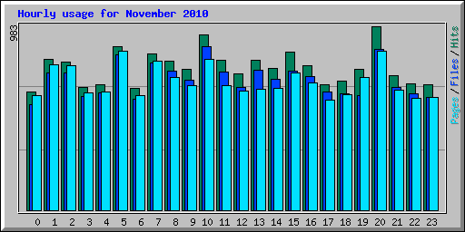 Hourly usage for November 2010