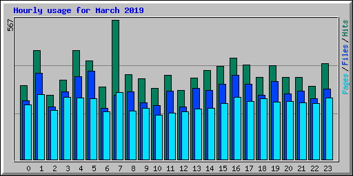 Hourly usage for March 2019