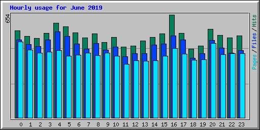 Hourly usage for June 2019