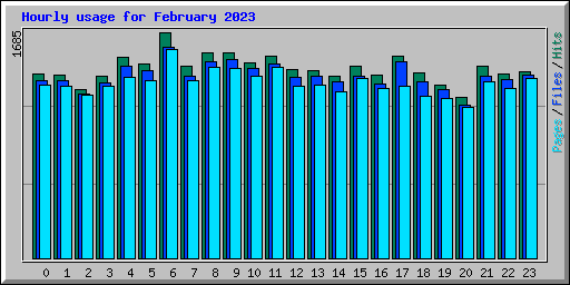 Hourly usage for February 2023