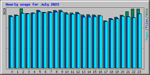 Hourly usage for July 2023