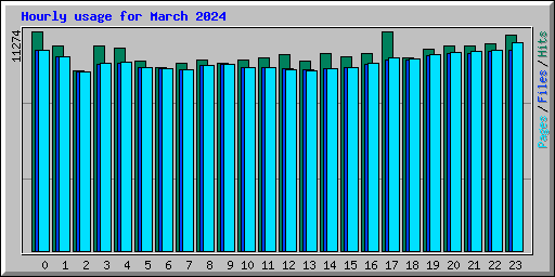 Hourly usage for March 2024